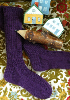 Fireflys hand knit Cozy Toes socks are eleven inches tall